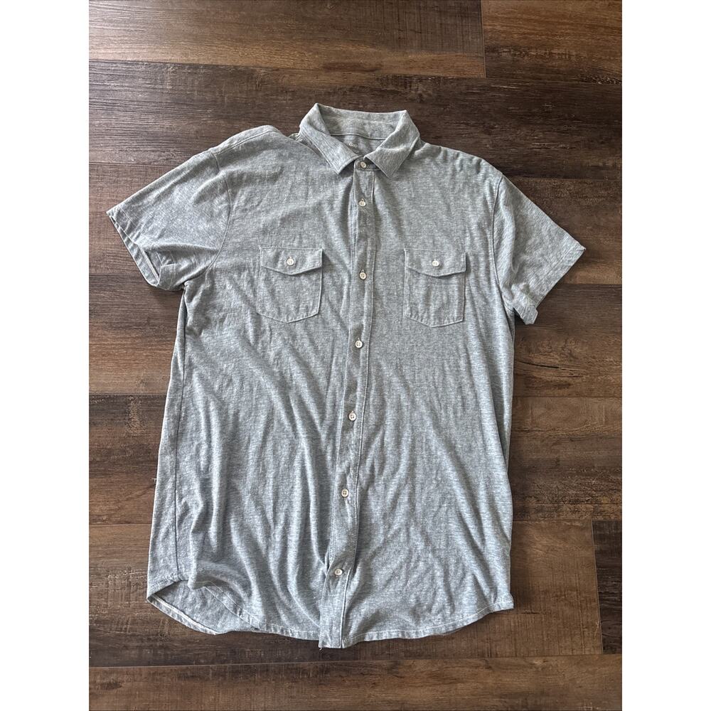 Men’s Gap Short Sleeve Button Up Vintage Shirt Large Green Y2K‎